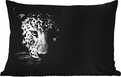 Buitenkussens - Tuin - Panter - Wilde dieren - Zwart wit - Dieren - 50x30 cm