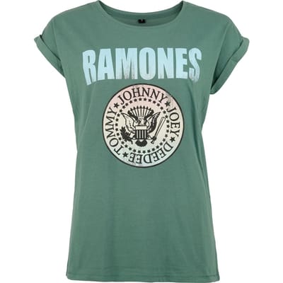 Ramones T-shirt - Coloured Crest Crystal - S tot XL - voor Vrouwen - groen