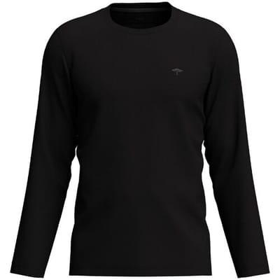 Fynch-Hatton T-Shirt Longsleeve Uni Color O-Neck Zwart / male