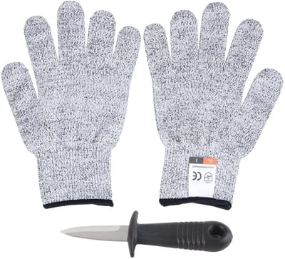 Dailygoods- Oestermes Slijtvaste Kit - Oesterhandschoenen Niveau 5 - Oester Opening - Accessoires Voor Restaurants - Gereedschapsstaal - Voor Thuisgebruik - Oesteropener