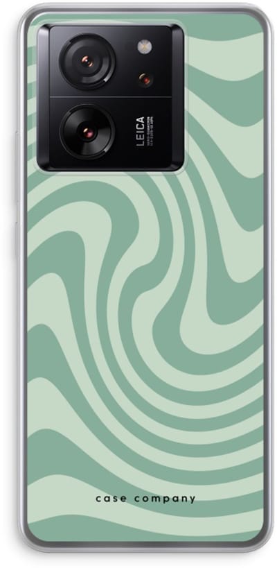 Case Company® - Hoesje geschikt voor Xiaomi 13T Pro hoesje - Swirl Groen - Soft Cover Telefoonhoesje - Bescherming aan alle Kanten en Schermrand
