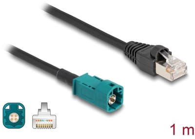 Delock Cable HSD Z male to RJ45 plug 1 m