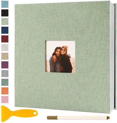 Dailygoods- Fotoalbum Zelfklevend 28x27 - Scrapbook - Gastenboek - 40 Bladzijden - Zuurvrij - PVC-vrij - Grasgroen