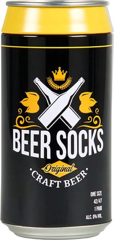 Bier sokken giftbox - Geel - Maat 42/47 - Geschenkdoos - Cadeaudoos - Giftbox mannen - Beer socks - Bier sokken heren – Vaderdag