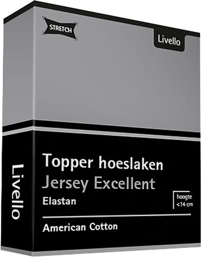 Livello Hoeslaken Topper Jersey Excellent Light Grey 250 gr 80x200 t/m 100x220