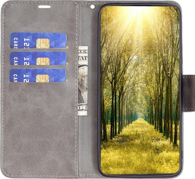LuxeBass Hoesje geschikt voor Motorola Edge 30 Pro - Boekhoesje - Grijs - Portemonneehoesje gsm hoesje - telefoonhoes - telefoonhoesjes