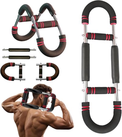 Armkracht Trainer - Borstspiertrainer Power Twister - Thuis Fitness - Verstelbaar U-vormig Design - 1.54 kg - Zwart