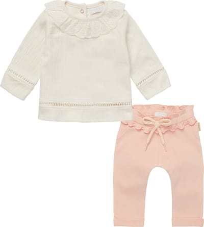 Noppies - kledingset - Meisjes - 2delig - Broek Shakope Rose Smoke - Blouse Aizawl Antique White - Maat 68