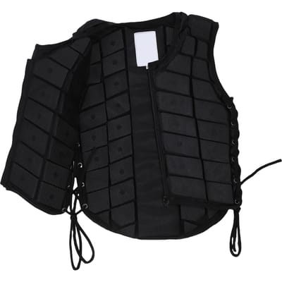 Equestrian Paardenvest Unisex Equestrian Beschermvest Comfortabel Paardrijvest Ritssluiting voor Jongens Meisjes CM black