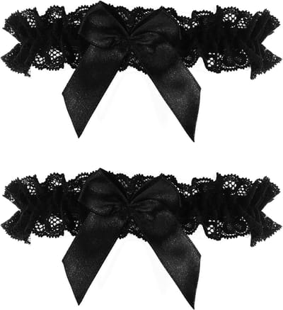 Lace Wedding Garter Set voor Bruiden, Zwarte Kousenband met Strik, Sexy Kousenbanden voor Vrouwen, Perfecte Accessoires voor Bruiloften en Feestjes