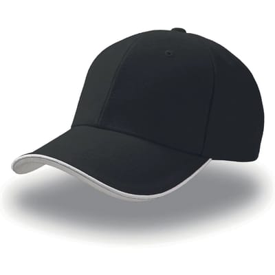 Atlantis Headwear Pilot Piping Sandwich Cap AT602 - Black/White/Grey - One size
