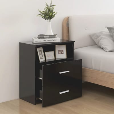 vidaXL - Nachtkastjes - 2 - st - 50x32x60 - cm - zwart