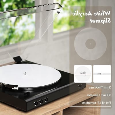 Platter Slip Mat voor 12 Inch Vintage Platenspeler - Vervangende Acryl Mat voor 33 1/3rpm en 45rpm Platen, Vermindert Geluidsoverlast en Statische Lading