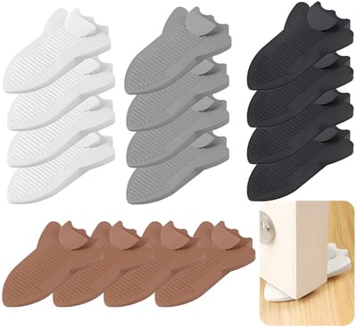16 stuks rubberen deurwig, geschikt voor alle vloeren, deurstopper, wig, krasbestendig en anti-slip design, meubelwiggen beschadigt de vloer niet, rubberen wig voor harde vloeren, badkamer, balkondeur