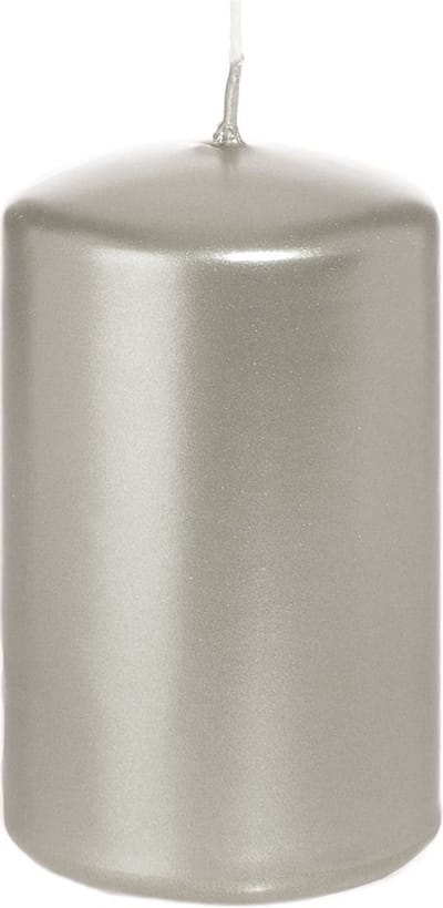 Cilinderkaars/stompkaars - zilver - 5 x 8 cm - 18 branduren - horeca kaarsen