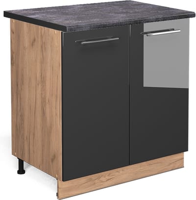 Vicco Fame-Line Keukenonderkast – 80 cm met legplank, WB Antraciet Antraciet Hoogglans