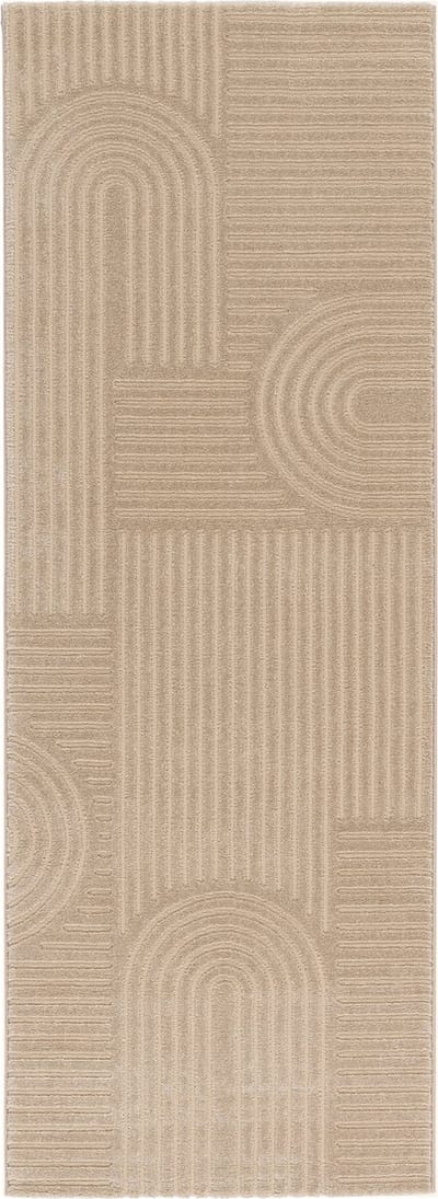 Modern Laagpolig Vloerkleed in Boho Stijl – 80 x 220 cm – Beige – Premium Woonkamer Tapijt – Japans Design met Duurzame Jute onderkant
