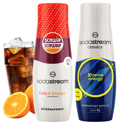 SodaStream Serie - Zestaw - Shwip Shwap Cola oranje en Energy Drink - Voor Actieve Mensen