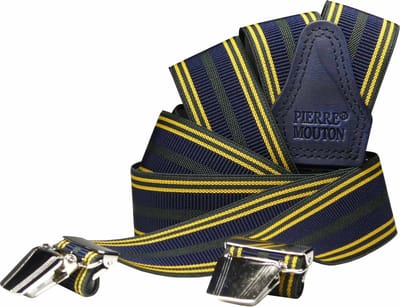 Pierre Mouton Le Mans Bretel - Bretels - Volwassenen - Heren - Donkerblauw - 120cm - 3 brede clips - M - L
