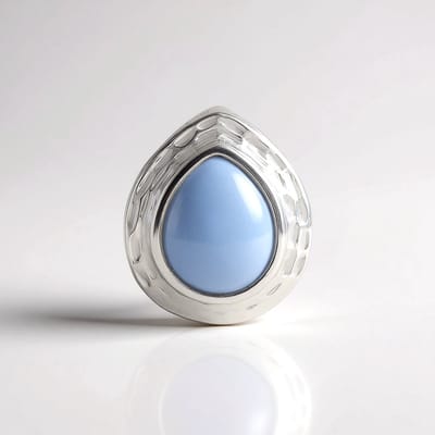 Cavill - Zilveren hanger - 925 Sterling zilver geplatineerd - Angeliet cabochon druppel 2 797 ct uit Mexico - Elegant dames sieraad