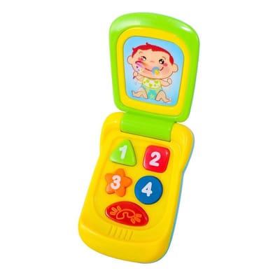 Play speelgoed telefoon inklapbaar met geluid en bewegend scherm.
