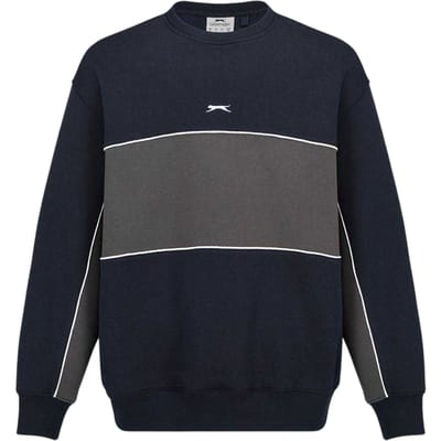 Slazenger Heren Fleece Sweatshirt met ronde hals (Marine/Rook)