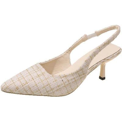 Zoutwater Blauw Puntige Hoge Hak Sandalen voor Dames Achterkant Hol Halfhoofdige Enkele Schoenen Mode Veelzijdige Casual Schoenen 34 beige