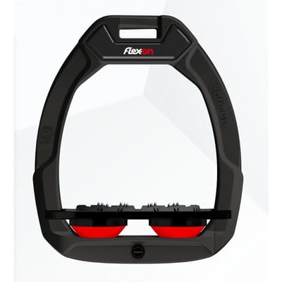 Veiligheidsschoenen voor paardrijden Plat Ultra Grip Zwart/Zwart/Rood Flex-On Safe-On
