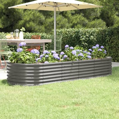 vidaXL - Plantenbak - 224x80x36 - cm - gegalvaniseerd - staal - grijs