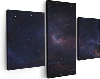 Artaza Canvas Schilderij Drieluik Ruimte met Sterren - Heelal - 90x60 - Foto Op Canvas - Canvas Print