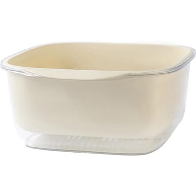 Dubbellaags Groenten Fruit Wasmand Keuken Vergieten Kom Set Plastic Afdruipbak Mand beige