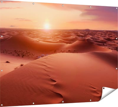 Gards Tuinposter Woestijn in de Sahara bij Zonsondergang - 160x120 cm - Tuindoek - Tuindecoratie - Wanddecoratie buiten - Tuinschilderij