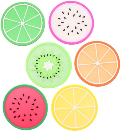 Dailygoods- Drankjesonderzetters 9cm - Set van 6 - Robuuste kunststof - Flexibel - Geschikt voor glazen/kopjes - Ideaal voor thuis/kantoor - Onderzetters