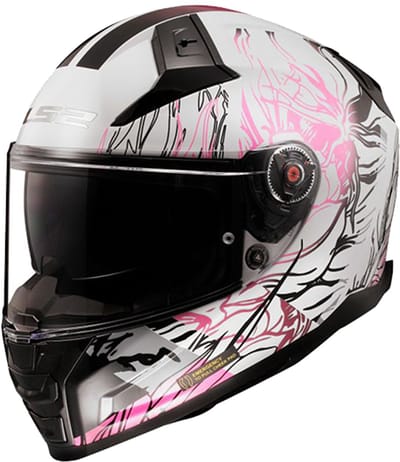 LS2 FF811 Vector II Darflo Glanzend Wit Roze Integraalhelm - Maat XS - Helm
