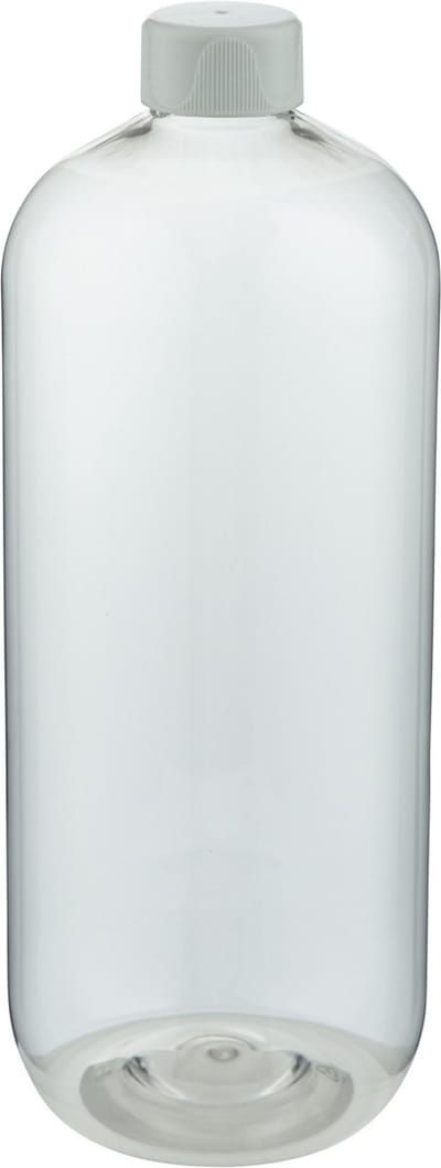 Lege plastic fles 1 liter PET transparant - met witte dop - set van 10 stuks - navulbaar - Leeg