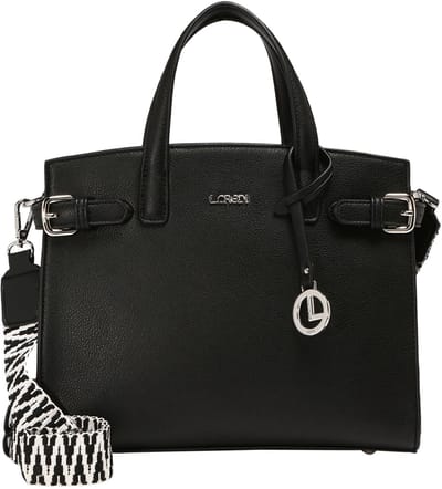 L.CREDI Handtas Schoudertas Isante Handle Bag Black Zwart
