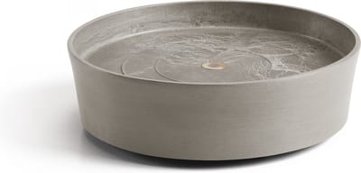 Ecopots Saucer Wheels - Taupe - Ø28,7 x H8,3 cm - Ronde taupe onderschotel op wielen met waterreservoir