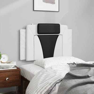 vidaXL - Hoofdbordkussen - "Viana" - 90 - cm - kunstleer - wit - en - zwart