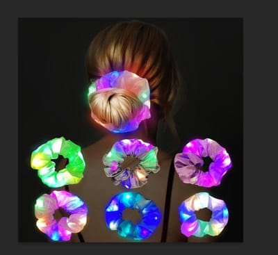 Led-Oplichtende Elastische Haarbanden, 6 Stuks Lichtgevende Haarelastiekjes, 3 Kleuren Lichtmodi Led-Scrunchies, Oplichtende Haarscrunchies Voor Kerstmis Rave Glow Party