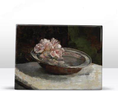 Stilleven - Abbott Handerson Thayer - 26 x 19,5 cm - Niet van echt te onderscheiden schilderijtje op hout - Mooier dan een print op canvas - Laqueprint.