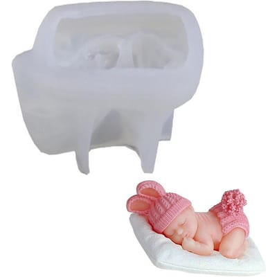Siliconen Taartvorm Baby Shower Vorm Taartdecoratie Bakvorm voor DIY Chocolade Cupcake Topper gray