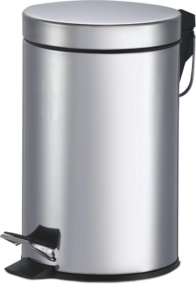 Ronde Stalen Prullenbak met Pedaal - 3 Liter