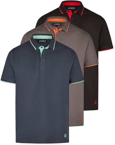 riverso Heren Polo RIVLeano 3 Pack regular fit Veelkleurig S Volwassenen - gemaakt van 100% katoen