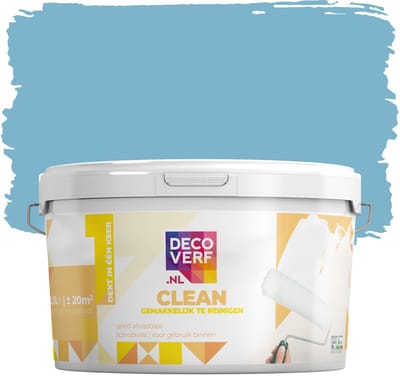 Decoverf clean muurverf confetti blauw, 2.5L