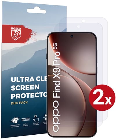Rosso Screen Protector Geschikt voor Oppo Find X9 Pro | Ultra Clear Duo Pack | TPU Folie | Case Friendly Beschermfolie | 2 Stuks