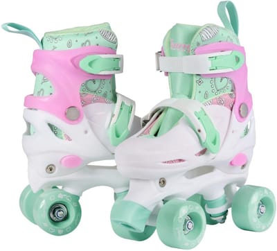 Champz Verstelbare Kinder Rolschaatsen – Pastel Groen/Roze – 28–31 EU