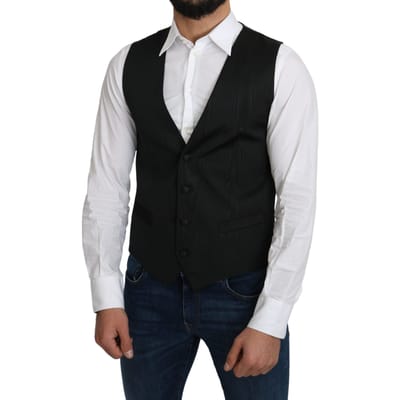 Zwarte Gilet Klassieke Pasvorm
