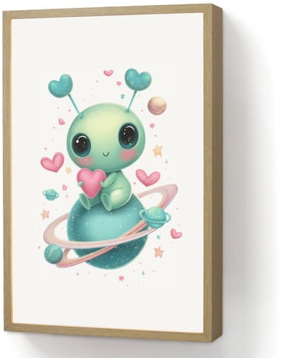 Nachtlampje 40x60 cm - Kinder lamp - Ruimte - Wezen - Hartjes - Planeet - Tafellamp kinderkamer draadloos - Slaapkamer lampje - Bedlamp kinderen - Kinderlampje - Wandlamp babykamer - Nachtlampjes