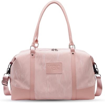 Reis- en Sporttas van 20 Liter met Trolley Sleeve, Waterdichte Compartment en Verstelbare Schouderband voor Vrouwen, Ideaal voor Weekendjes Weg en Gymactiviteiten, Roze