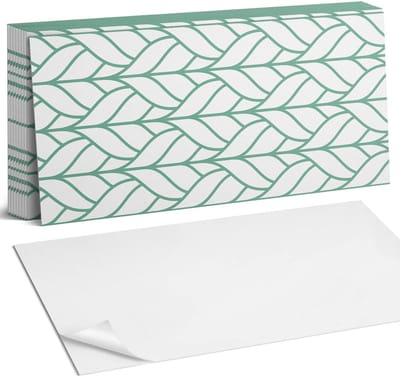 Coloray Plaktegels - Bladpatroon in symmetrie Zelfklevende Wandtegels - 40 cm x 20 cm - Turkoois Plaktegels - 10 stuks - Rechthoek PVC Tegels - Plaktegels Badkamer - Vloertegels Zelfklevend - Vinyl Tegels - Portugese Tegels